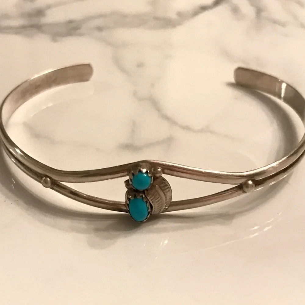 Vintage Turquoise Sterling Cuff Bracelet